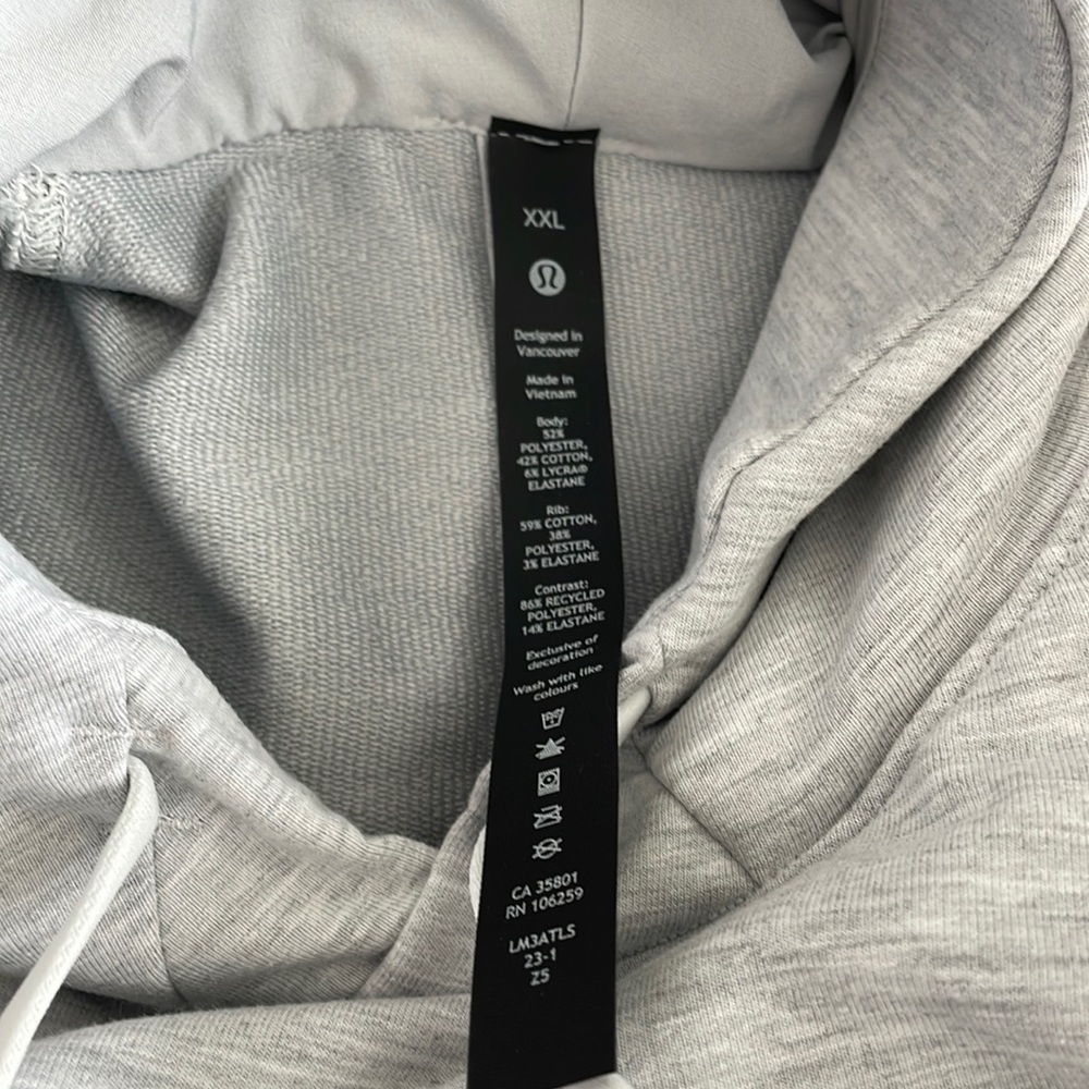 NWT Lululemon City Sweat Pullover Hoodie Heathered Ultra Light Grey Size XXL - Picture 5 of 10
